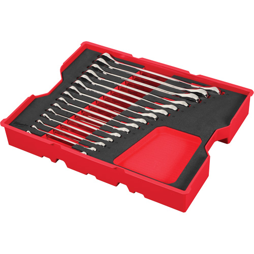 Wrench Set with Tray for PACKOUT Drawers, Ratcheting Combination, 15 Pieces, Metric M & M Nord Ouest Inc