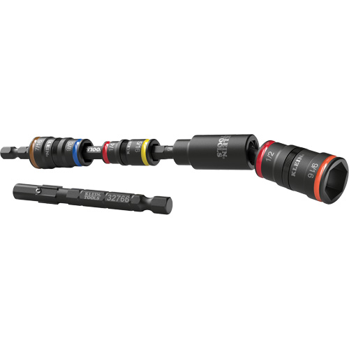 Jeu de douilles r&eacute;versibles &agrave; impact avec adaptateur pivotant, Hexagonale, Prise 1/4", 6 mr M & M Nord Ouest Inc