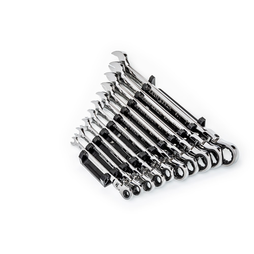 90-Tooth 12 Point SAE Wrench Set, Flex Head/Ratcheting Combination, 10 Pieces, Imperial M & M Nord Ouest Inc