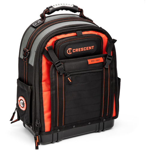 Tradesman Backpack, 18" L x 10" W, Black/Grey/Orange, Polyester M & M Nord Ouest Inc