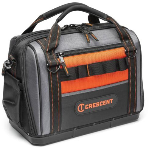 17" Tradesman Closed Top Tool Bag, Polyester, 3 Pockets, Black/Grey/Orange M & M Nord Ouest Inc