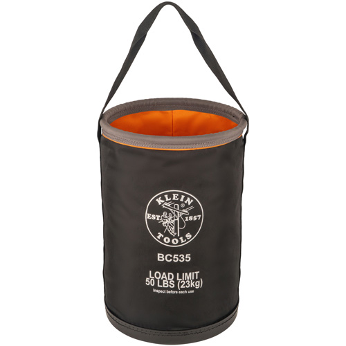Straight Utility Bucket, 17" L x 12" W x 4" H, Nylon, Black/Grey/Orange M & M Nord Ouest Inc