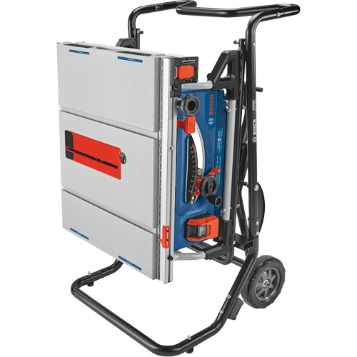Scie &agrave; table de chantier avec support roulant Gravity-Rise, 120 V, 15 A, 3800 tr/min M & M Nord Ouest Inc