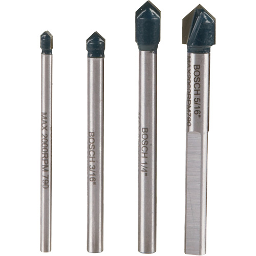 Glass & Tile Drill Bit Set, 4 Pieces, Carbide M & M Nord Ouest Inc