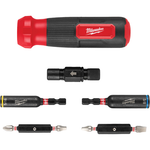 Tournevis multi-usage 8-en-1 avec embouts et tourne-&eacute;crous &agrave; chocs SHOCKWAVE, 8-1/3" lo, Prise Coussin&eacute;e M & M Nord Ouest Inc