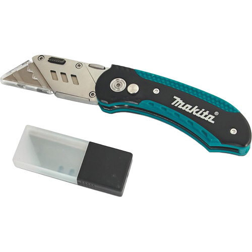Folding Quick-Change Jobsite Utility Knife with 10-Piece Replacement Blades, Steel Blade M & M Nord Ouest Inc