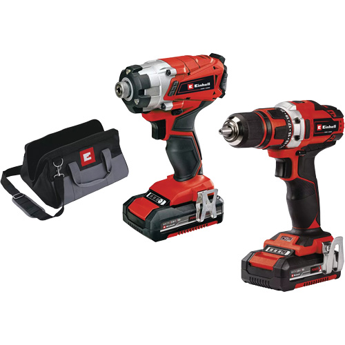 Ensemble perceuse 1/2” et cl&eacute; &agrave; chocs 1/4” sans fil, Lithium-ion, 18 V M & M Nord Ouest Inc