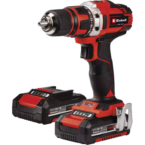 Cordless Drill/Driver Kit, Lithium-Ion, 18 V, 1/2" Chuck, 354 in-lbs Torque M & M Nord Ouest Inc