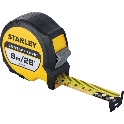 CONTROL-LOCK Tape Measure, 25 mm x 26'/8 m, Imperial & Metric Graduations M & M Nord Ouest Inc