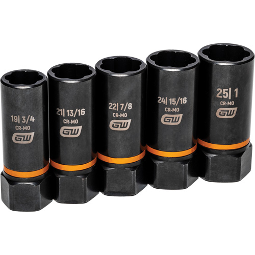 Bolt Biter Extraction Socket Set, 5 Pcs, Impact, 1/2" Drive Size, Deep M & M Nord Ouest Inc