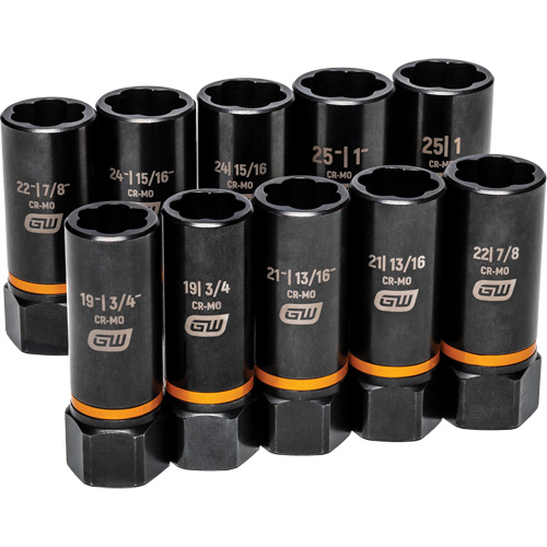 Jeu de douilles d'extraction Bolt Biter, 10 Mcx, Chocs, Prise de 1/2", Profond M & M Nord Ouest Inc