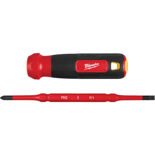 Tournevis &agrave; embouts interchangeables &agrave; tige articul&eacute;e isol&eacute; 1000 V, 2-en-1, 8-4/5" lo, Prise Coussin&eacute;e M & M Nord Ouest Inc