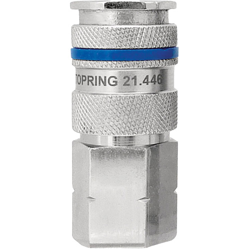 Raccord industriel rapide QUIKSILVER, Laiton nickel&eacute;, 1/4", NPT femelle, 435 PSI M & M Nord Ouest Inc