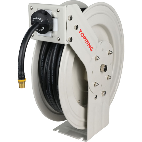 MAXREEL Single-Arm Automatic Rewind L Hose Reel with Rubber Hose, Air, 3/8" x 50', Single Hose, 250 PSI M & M Nord Ouest Inc