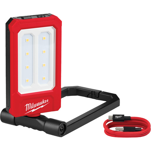 Rechargeable Low-Profile Magnetic Task Light, LED, 100/250/500 Lumens, Plastic/Aluminum Housing M & M Nord Ouest Inc
