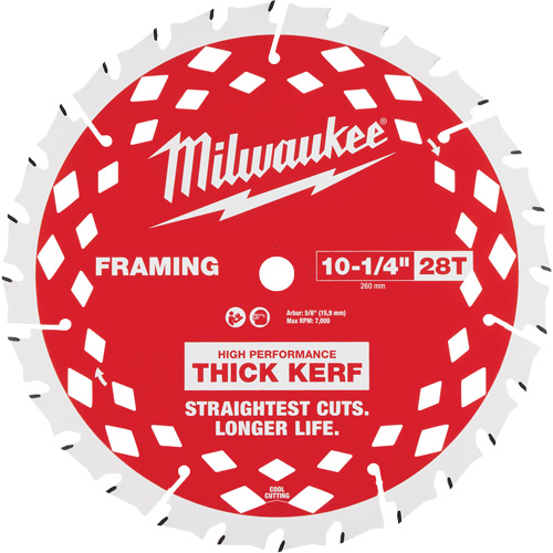 Thick Kerf Framing Circular Saw Blade, 10-1/4", 28 Teeth, Wood Use M & M Nord Ouest Inc
