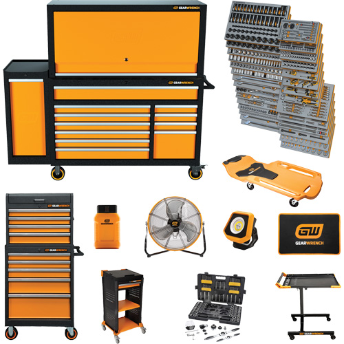 Jeu d'outils pour maître m&eacute;canicien MEGAMOD dans des plateaux en mousse modulaire de premi&egrave;re qualit&eacute; avec rangement pour les outils et l&eacute;quipement datelier, 1331 morcea M & M Nord Ouest Inc