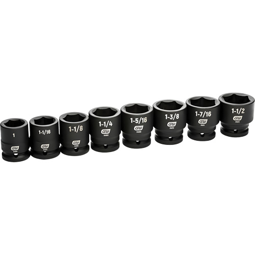 6-Point SAE Socket Set, 8 Pcs, Impact, 3/4" Drive Size M & M Nord Ouest Inc