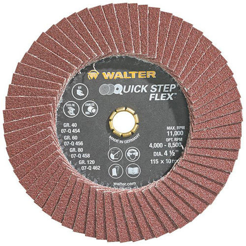 QUICK-STEP FLEX Flap Disc, 4-1/2" x Type 29, 80 Grit, Aluminum Oxide M & M Nord Ouest Inc