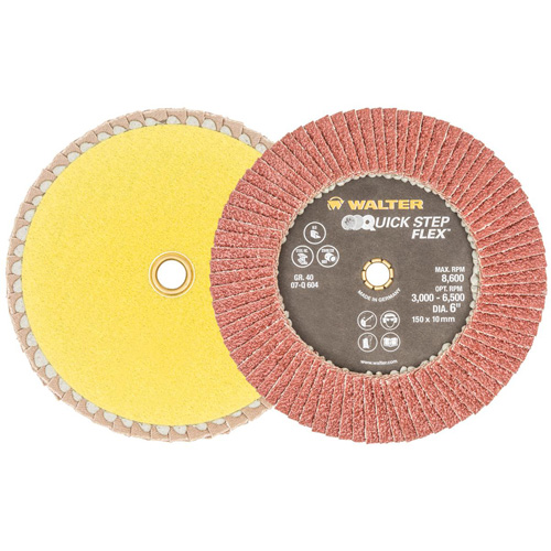 Disque &agrave; lamelles QUICK-STEP FLEX, 6" x Type 29, Grain 40, Oxyde d'aluminium M & M Nord Ouest Inc