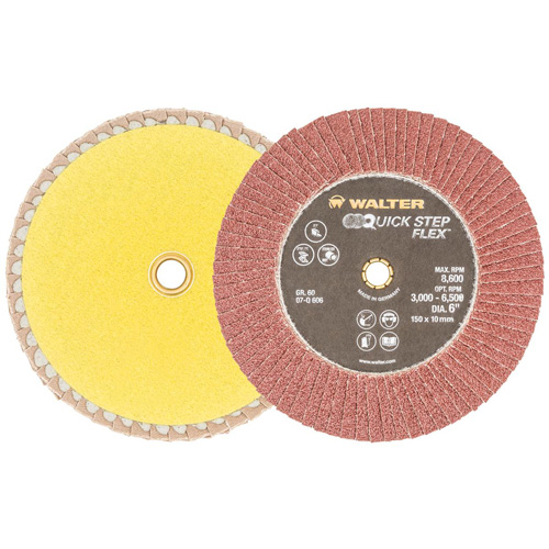 Disque &agrave; lamelles QUICK-STEP FLEX, 6" x Type 29, Grain 60, Oxyde d'aluminium M & M Nord Ouest Inc