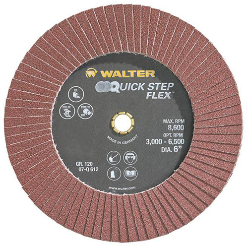 Disque &agrave; lamelles QUICK-STEP FLEX, 6" x Type 29, Grain 120, Oxyde d'aluminium M & M Nord Ouest Inc
