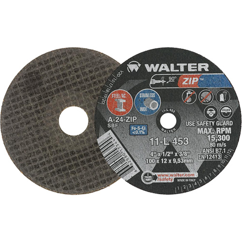 Zip Cut-Off Wheel, 4" x 1/2", 3/8" Arbor, Type 1 M & M Nord Ouest Inc