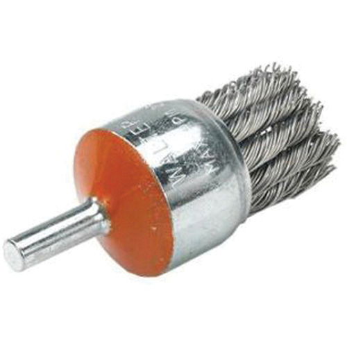 Mounted Knot-Twisted Wire Brush, 1-1/8" Dia., 0.02" Wire Dia., 1/4" Shank M & M Nord Ouest Inc