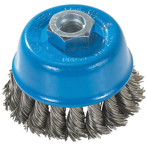Knot-Twisted Wire Cup Brush, 3" Dia. x M14 Arbor M & M Nord Ouest Inc