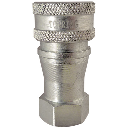 RACCORD HYDRAULIQUE FERMETURE 2 VOIES,1/4NPT,ACI, Laiton/Acier inoxydable M & M Nord Ouest Inc