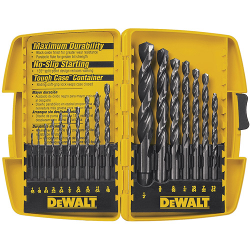 Jobber Drill Bit Set, 17 Pieces, High Speed Steel M & M Nord Ouest Inc