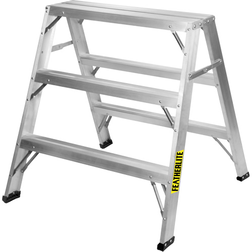 Industrial-Duty Sawhorse, 3' H x 33.3125" W x 31.50" D, 300 lbs. Capacity, Aluminum M & M Nord Ouest Inc