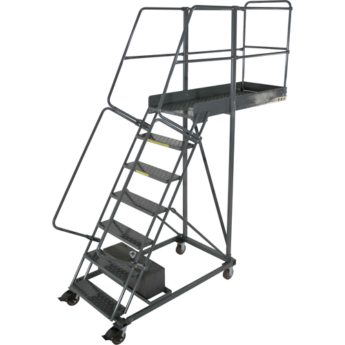 Cantilever Rolling Ladders, Unsupported, 9 Steps, 14" Platform Depth, 90" Platform Height M & M Nord Ouest Inc