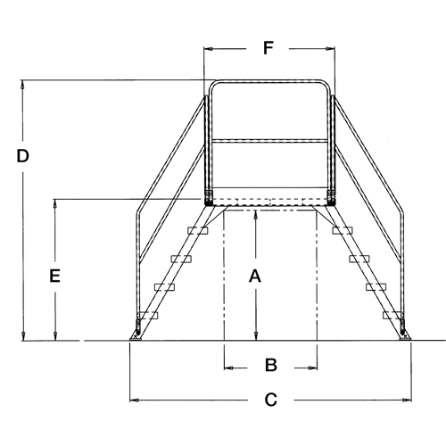 &eacute;chelles de liaison, 128" Port&eacute;e hors tout, 60" ha x 60" p, 24" Largeur de la marche M & M Nord Ouest Inc