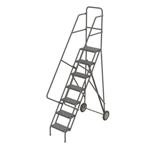 Rolling Ladder, 7 Steps, Serrated, 70" High M & M Nord Ouest Inc
