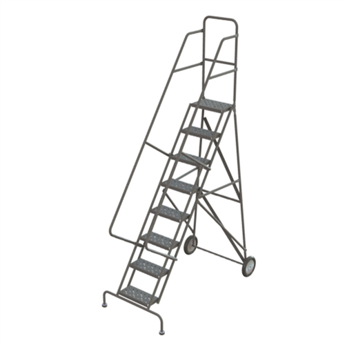 Rolling Ladder, 8 Steps, Serrated, 86" High M & M Nord Ouest Inc