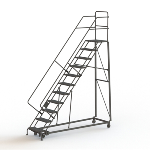 Heavy Duty Safety Slope Ladder, 11 Steps, Perforated, 50° Incline, 110" High M & M Nord Ouest Inc
