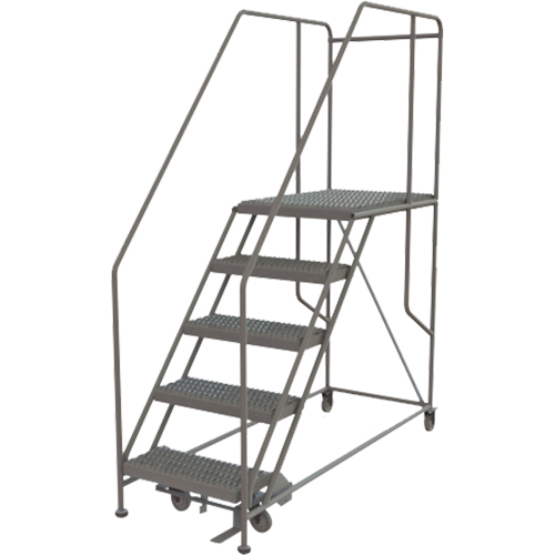 Plateforme de travail mobile, Acier, 5 Marches, 50" ha, 35" p, 24" Marche, Stri&eacute; M & M Nord Ouest Inc