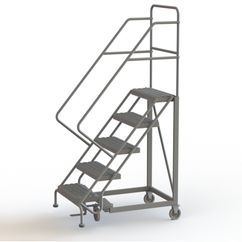 Safety Slope Rolling Ladder, 5 Steps, Serrated, 50° Incline, 50" High M & M Nord Ouest Inc