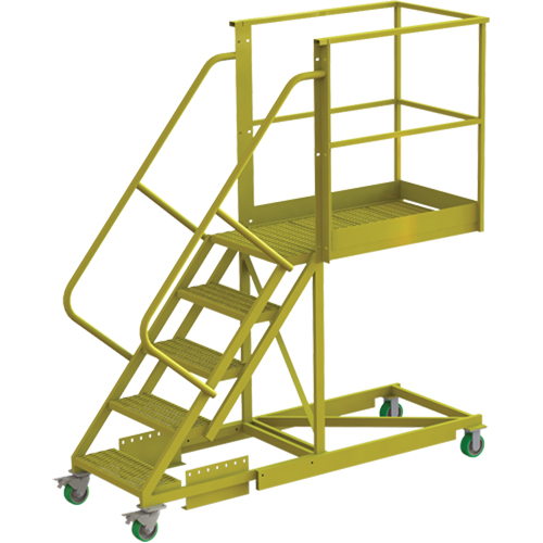 Cantilever Rolling Ladder, Supported, 5 Steps, 40" Platform Depth, 50" Platform Height M & M Nord Ouest Inc