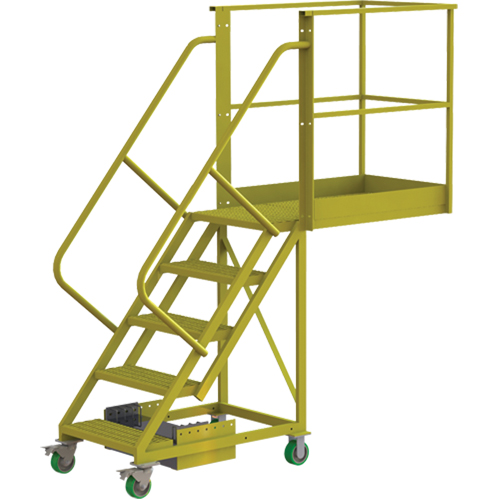 Cantilever Rolling Ladder, Unsupported, 5 Steps, 40" Platform Depth, 50" Platform Height M & M Nord Ouest Inc