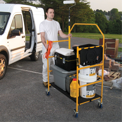 nsemble d'&eacute;chafaudage &agrave; montant de s&eacute;curit&eacute; & tablette pour outils de 4' Jobsite Series, Cadre Acier, 49-1/2" p x 57-3/4" h M & M Nord Ouest Inc