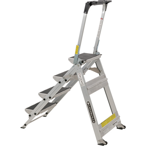 Tilt & Roll Step Stool Ladder, 4 Steps, 44.25" x 22.13" x 59" High M & M Nord Ouest Inc
