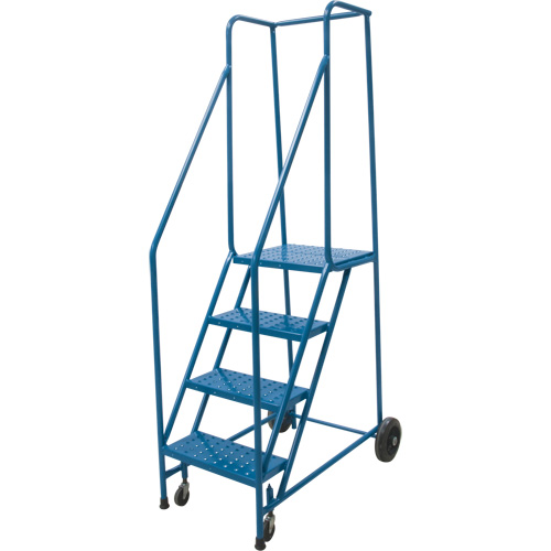 Rolling Step Ladder, 4 Steps, 18" Step Width, 37" Platform Height, Steel M & M Nord Ouest Inc