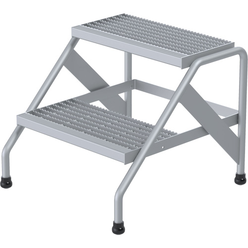 Aluminum Step Stand, 2 Step(s), 22-13/16" W x 24-9/16" L x 20" H, 500 lbs. Capacity M & M Nord Ouest Inc