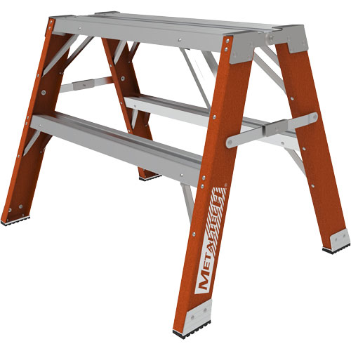 Escabeau chevalet &eacute;tabli Buildman, 2' ha x 33,5" la x 25,75" pr, Capacit&eacute; de 300 lb, Fibre de verre M & M Nord Ouest Inc
