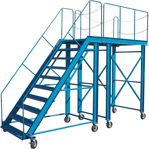 Snow Ladder, Steel, 10 Steps, 99" H, 85-1/2" D, 48" Step, Serrated M & M Nord Ouest Inc
