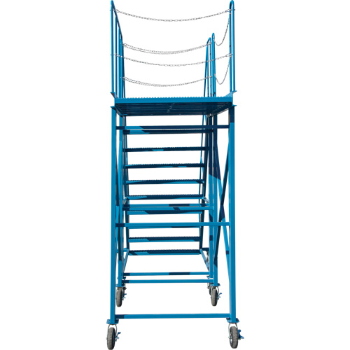 Snow Ladder, Steel, 10 Steps, 99" H, 85-1/2" D, 48" Step, Serrated M & M Nord Ouest Inc
