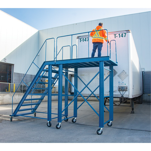 Snow Ladder, Steel, 10 Steps, 99" H, 85-1/2" D, 48" Step, Serrated M & M Nord Ouest Inc