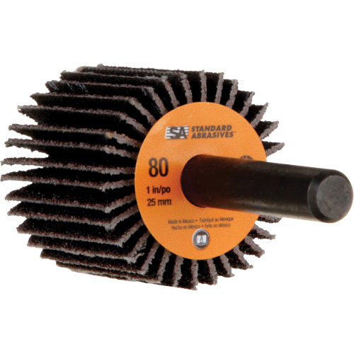 Meule &agrave; lamelles Standard Abrasives, Oxyde d'aluminium, Grain 80, 1" x 1" x 1/4" M & M Nord Ouest Inc